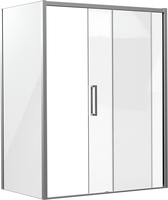 Luca Varess Senses douchehoek met schuifdeur en vaste zijwand 160 x 100 cm helder glas glanzend chroom profiel