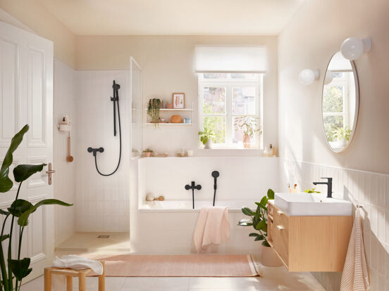 Hansgrohe Rebris S mengkraan douchekraan mat zwart
