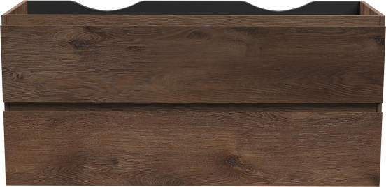 Linie Lado zwevende wastafelonderkast 120 x 46 cm bruine eik 2 lades