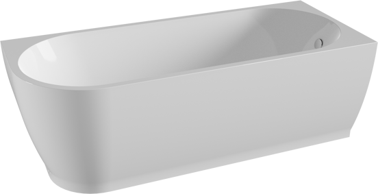 Linie Paulo baignoire d'angle droite mono 170 x 70 cm acrylique blanc brillant