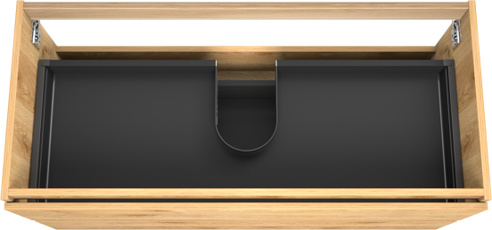 Balmani Lucida hängender Waschbeckenunterschrank: 120 x 55 cm, Eiche rustikal, 2 Schubladen