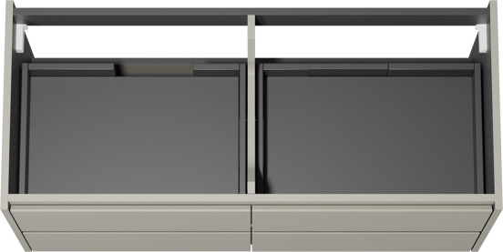 Storke Seda zwevende wastafelonderkast 120 x 52 cm zijdegrijs 4 lades