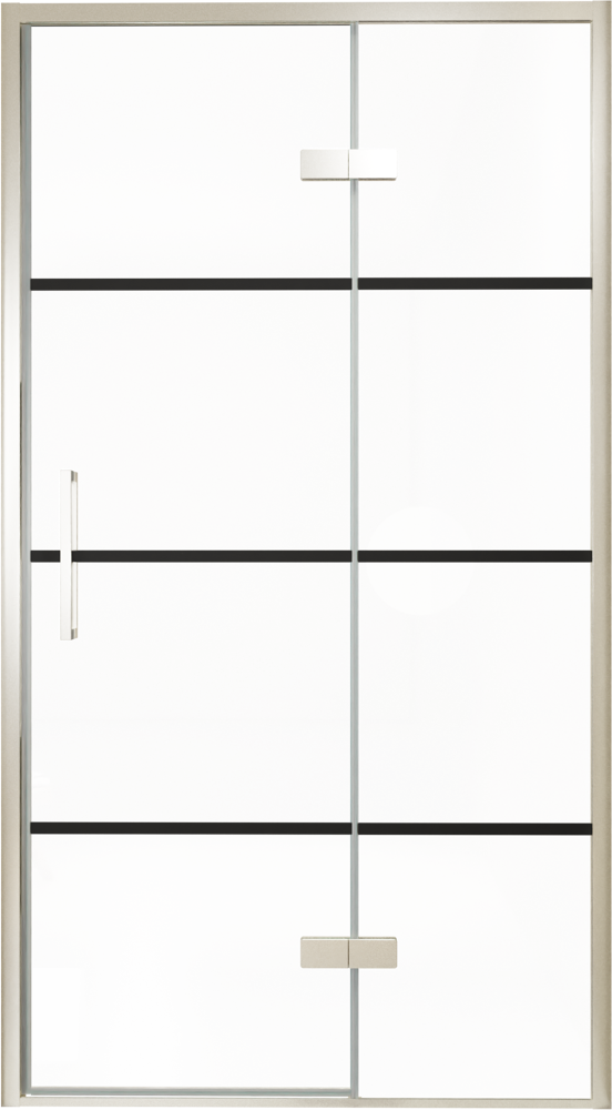 Balmani Senses Design Dusche Drehtür, Rechts, 120 cm x 210 cm, Lined, Profil Brushed CoolMetal, inklusive Coating