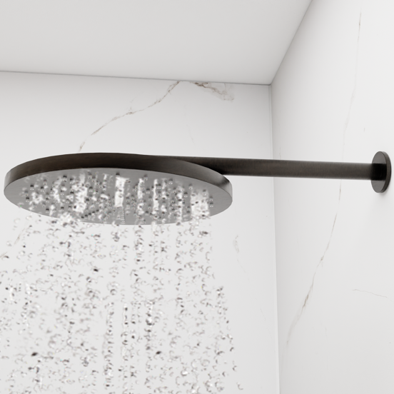 Blaufoss Nola 300 Duschkopf Rund, 30 cm, Wandmontage, Brushed Gunmetal