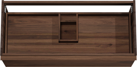 Balmani Forma meuble sous-vasque suspendu nervure horizontale 120 x 55 cm noyer Américain 2 tiroirs