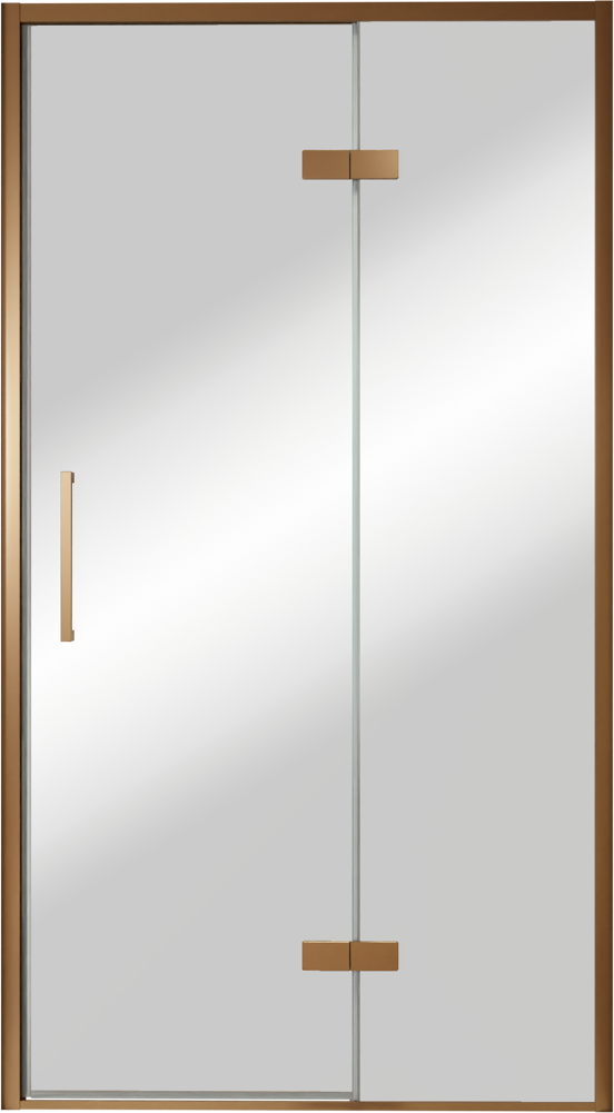 Balmani Senses Design porte pivotante à droite 120 cm x 210 cm verre Miroir Reflex, Profil Brushed Rosegold, coating inclus