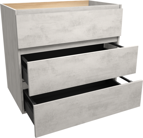 Balmani Lucida staande wastafelonderkast 90 x 55 cm beton zilvergrijs 3 lades