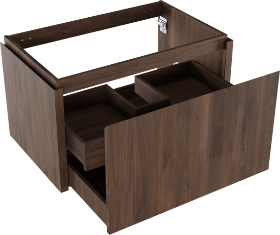 Balmani Eclips meuble sous-lavabo suspendu 90 x 55 cm Noyer américain 2 tiroirs