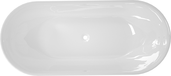 Luca Varess Mercuria Ovale Freistehende Badewanne: 170 x 76 cm, Acryl, Weiß glänzend