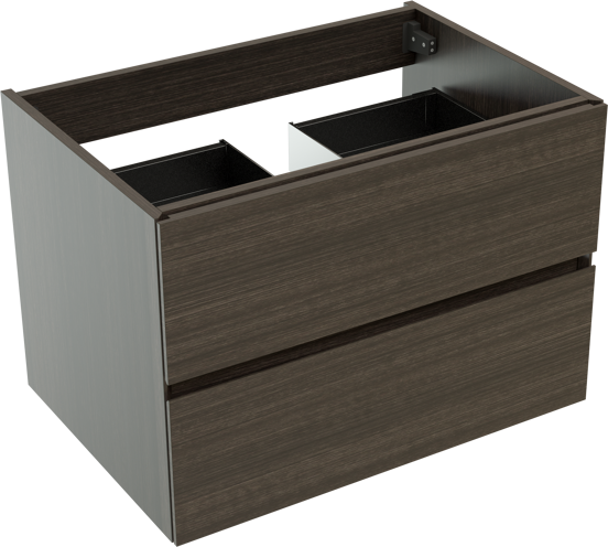 Storke Edge zwevende wastafelonderkast 75 x 52 cm donkere eik 2 lades