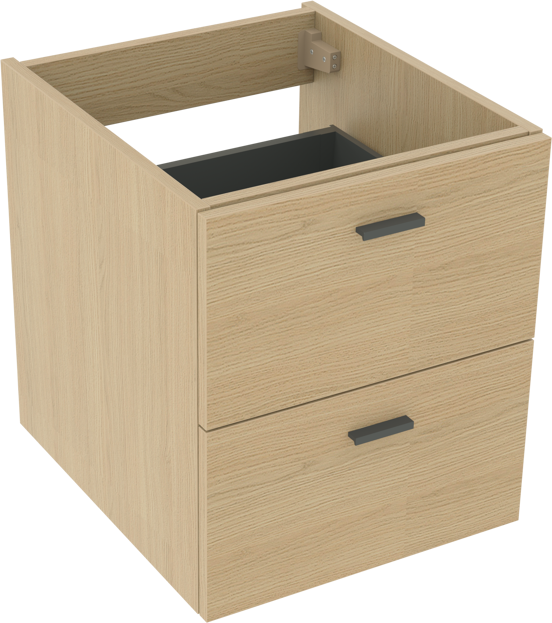 Artis natural oak basin cab. 2 drawers 45cm