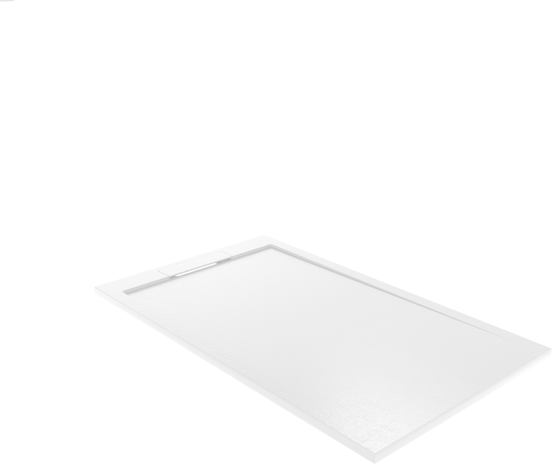 Balmani Indus douchebak 140 x 80 cm composietmarmer mat wit leisteenstructuur