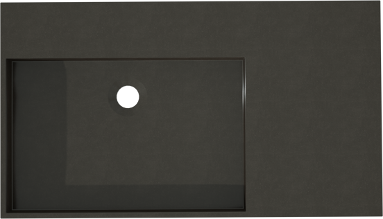 Storke jura plan vasque asymétrique à gauche quartz mat 80 x 46 cm