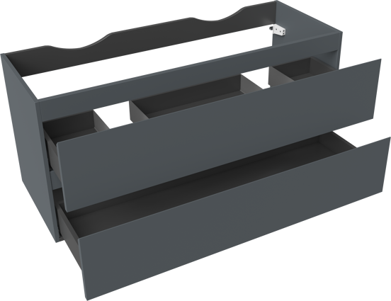 Linie Lado meuble sous-lavabo suspendu 120 x 46 cm bleu anthracite 2 tiroirs