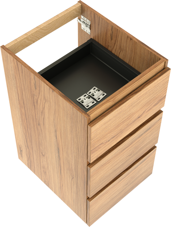 Balmani Lucida staande wastafelonderkast 45 x 55 cm teak 3 lades