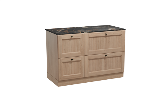 Balmani Lemon staand badkamermeubel 120 x 55 cm verweerde eik met Stretto enkel tablet in marmer portoro gold
