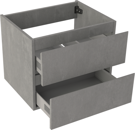 Storke Delta meuble sous-lavabo suspendu 60 x 48 cm béton gris foncé 2 tiroirs