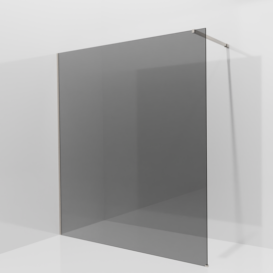 Balmani Modular douche à l'italienne: 180 x 200 cm, Verre fumé, avec coating, Profil Brushed CoolMetal