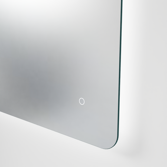 Linie Lux miroir coins arrondis lumineux 73 x 75 cm