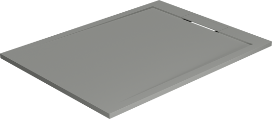 Balmani Andes Duschwanne: 120 x 90 cm, Solid Surface, Steingrau matt