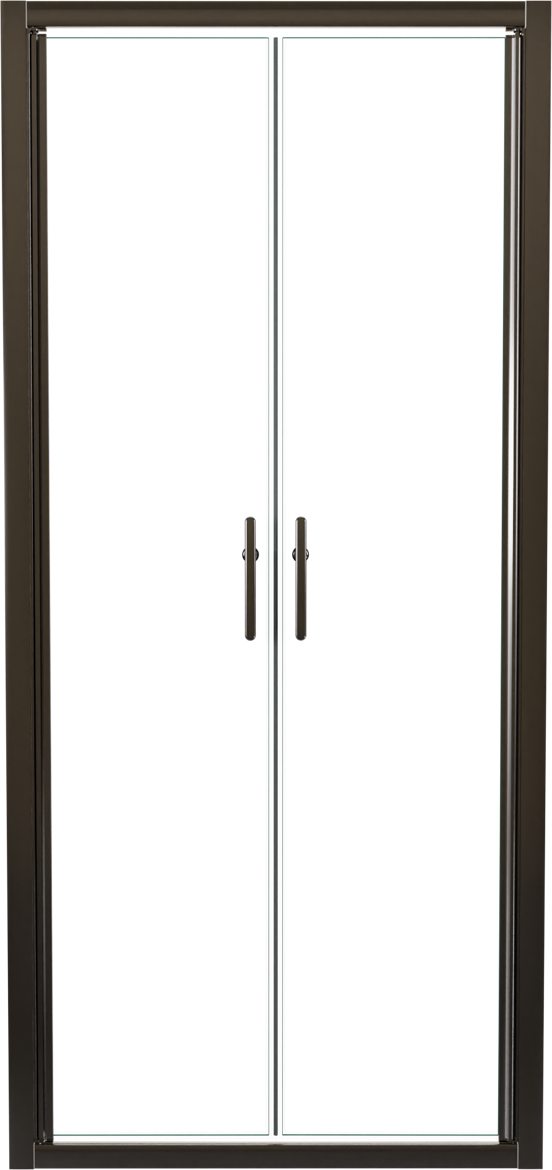 Linie Cadiz porte battante 90 cm x 190 cm verre transparent profil chrome brossé