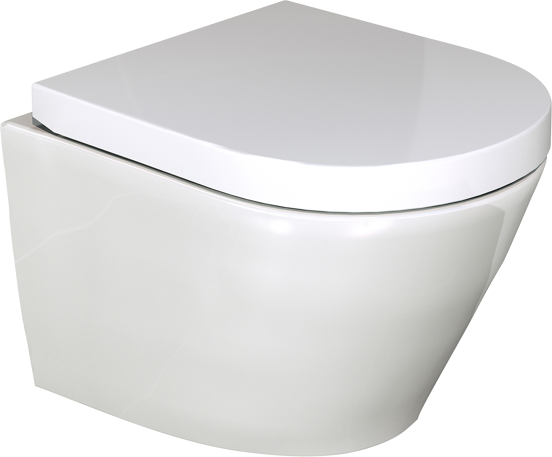 Luca Varess Calibro wc suspendu blanc brillant sans rebord compact avec Geberit Duofix UP720 Sigma bâti-support et plaque de commande