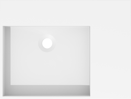 Storke Jura Waschtisch, links, Solid Surface matt, 60 x 46 cm