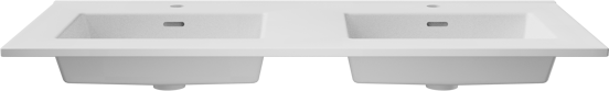 Storke Kera dubbele wastafel mat witte porselein 120 x 52 cm, exclusief crepine