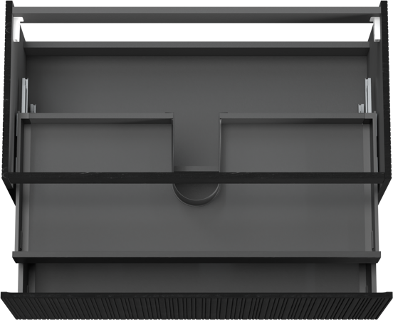 Storke Ribs zwevende wastafelonderkast 105 x 52 cm zwarte eik 2 lades