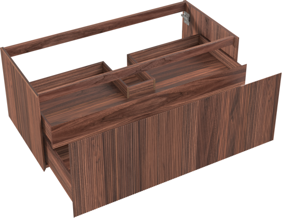 Balmani Fila zwevende wastafelonderkast 120 x 55 cm fineer notenhout 2 lades