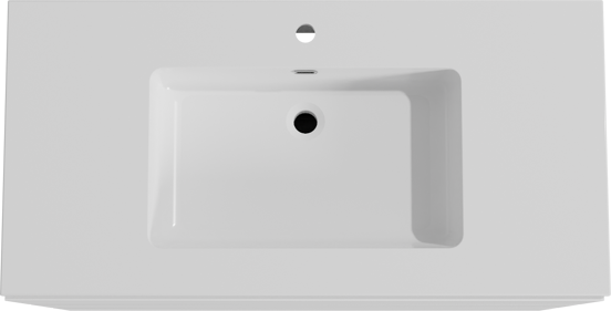 Storke Edge meuble salle de bains à poser 105 x 52 cm blanc mat avec Diva plan simple en marbre composite blanc brillant