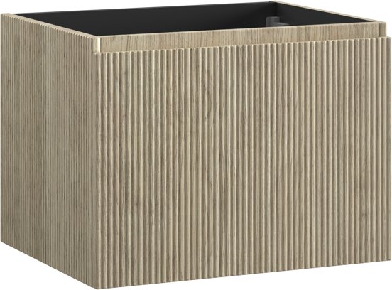 Storke Ribs meuble sous-lavabo suspendu 65 x 52 cm chêne brut 2 tiroirs