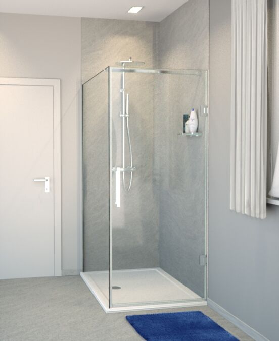 Balmani Modular inloopdouche met deur 150 x 200 cm helder glas glanzend chroom profiel