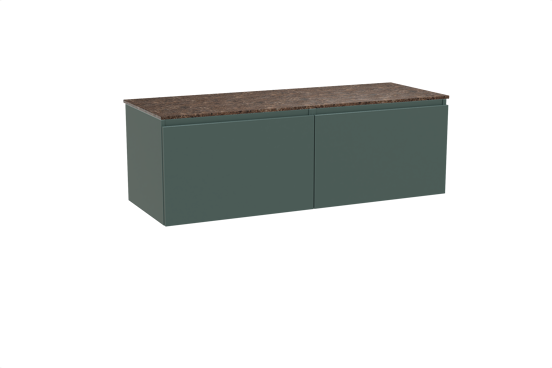 Balmani Sfera meuble salle de bains suspendu 150 x 55 cm forest avec Stretto tablette simple ou double en marbre dark emperador