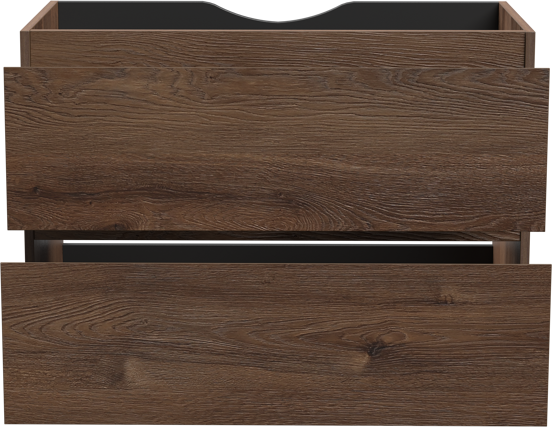 Linie Lado meuble sous-lavabo suspendu 80 x 46 cm chêne brun 2 tiroirs