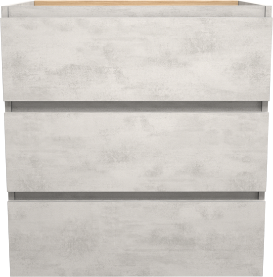 Balmani Lucida meuble sous-lavabo a poser 75 x 55 cm béton gris argent 3 tiroirs
