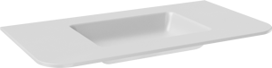 Balmani Moon Einzelwaschtisch matt weiße Solid Surface 100 x 55 cm