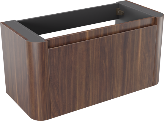 Storke Soft zwevende wastafelonderkast 100 x 46 cm Notenhout 2 lades