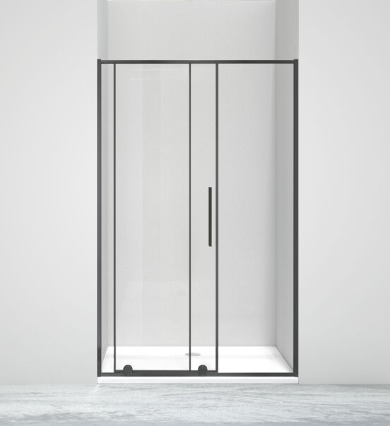 Luca Varess Morano douche schuifdeur 120 x 190 cm helder glas mat zwart profiel