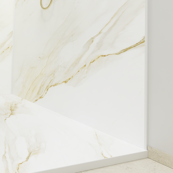 Luca Varess Suite Duschwanne 120 x 90 cm Marmorkomposit Marble Gold 