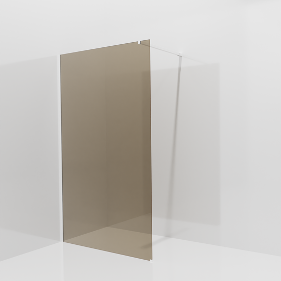 Balmani Modular douche à l'italienne: 120 x 200 cm, Verre bronze, avec coating, Profil Blanc mat