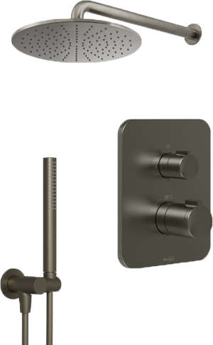 Blaufoss Smartbox Softline colonne de douche de pluie encastré robinet thermostatique Brushed GunMetal