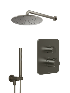 Blaufoss Smartbox Softline inbouw regendoucheset thermostatische kraan Brushed GunMetal