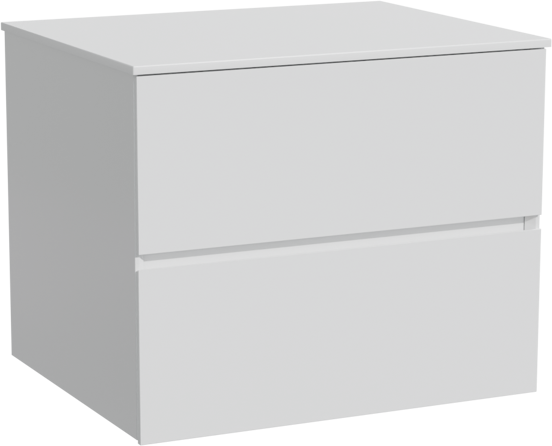Storke Edge zwevend badmeubel 65 x 52 cm mat wit met Tavola enkel wastafelblad in solid surface mat wit
