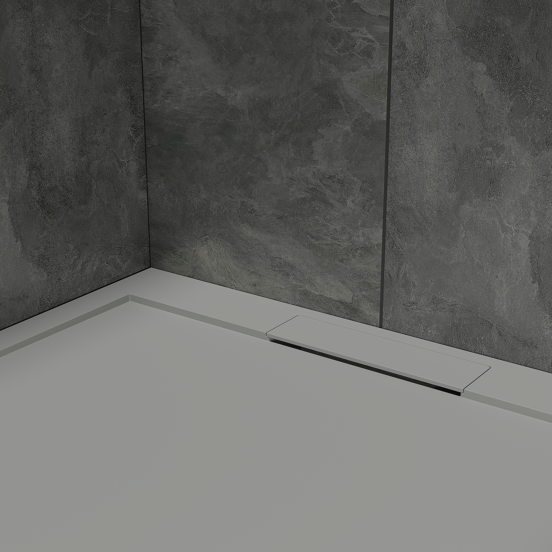 Balmani Andes douchebak 140 x 90 cm solid surface steengrijs mat