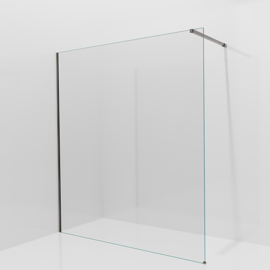 Balmani Modular inloopdouche: 180 x 200 cm, Helder glas met coating, Brushed GunMetal profielen