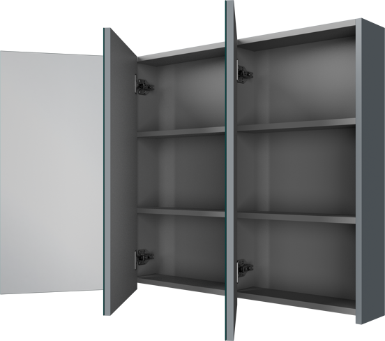 Linie Montro spiegelkast 120 x 75 cm blauw antraciet