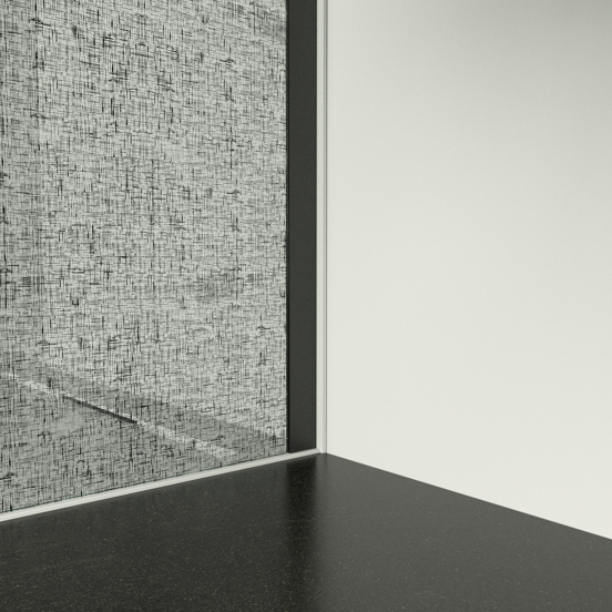 Balmani Modular inloopdouche 80 x 200 cm linnen zwart glas mat zwart profiel