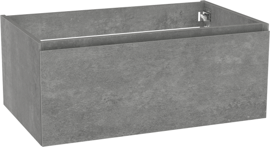 Storke Edge zwevende wastafelonderkast 75 x 52 cm beton donkergrijs 1 lade