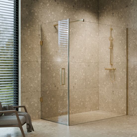 Blaufoss Onos thermostatische kraan douchekraan brushed champagne gold